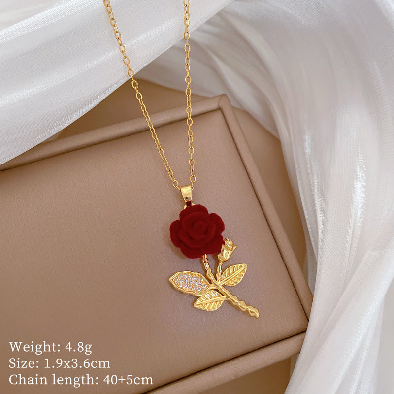 Copper Micro-Inlaid Necklace For Women Copper Micro-Inlaid Real Gold Electroplating Simple Ins Exquisite Clavicle Chain Neck Chain