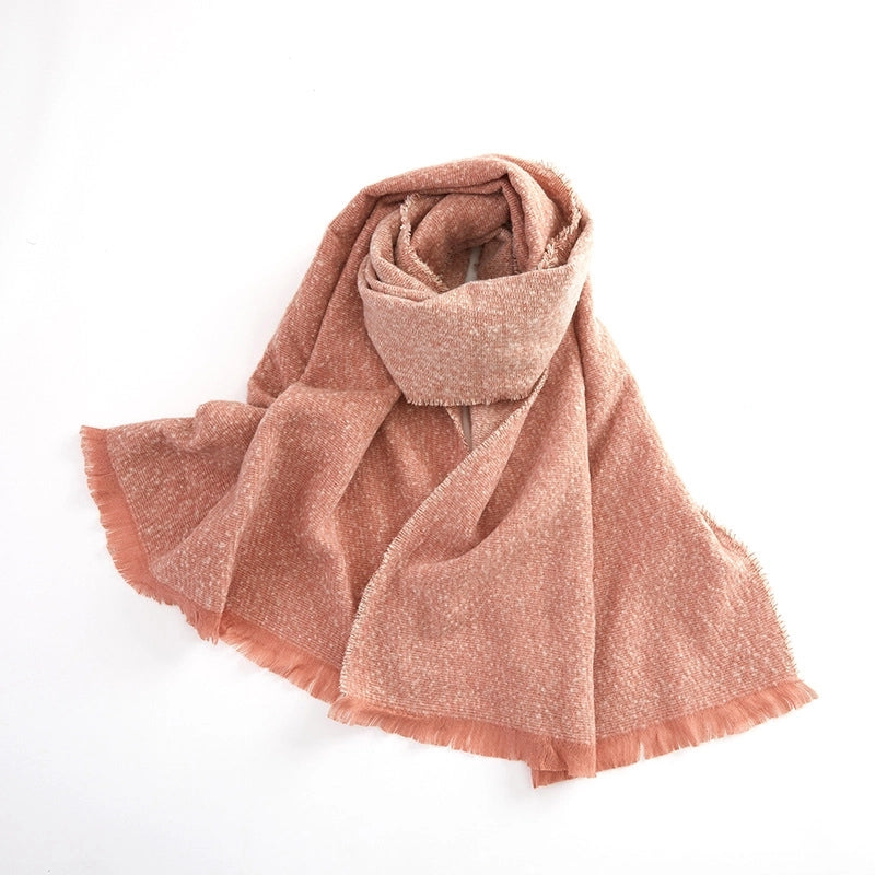 Women's Minimalist Classic Style Color Block Polyester Scarf