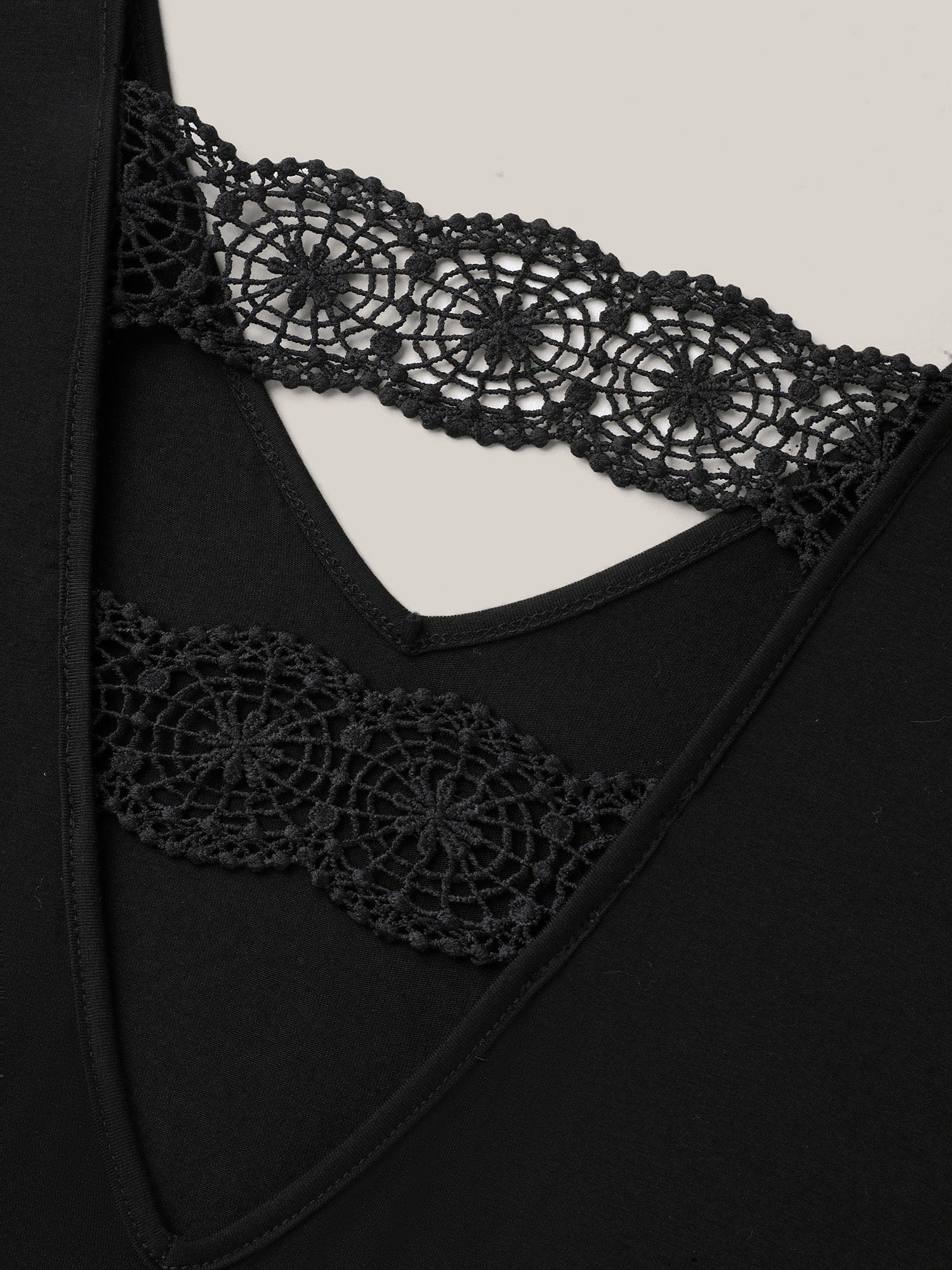 Back Lace Cut-Out V-Neck T-Shirt