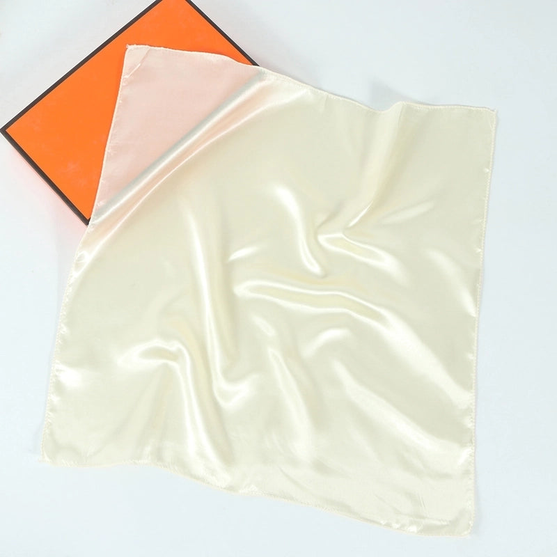 Women's Minimalist Solid Color Polyester Silk Scarf