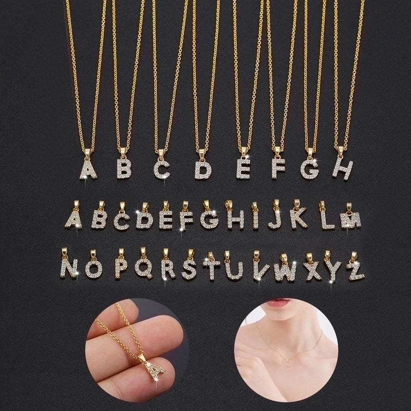 Brass Cable Chain Letter Necklace