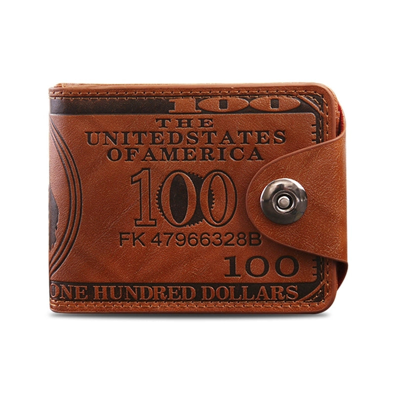 New Pressure Change Short Retro Magnetic Buckle Dollar Pattern Men's Wallet