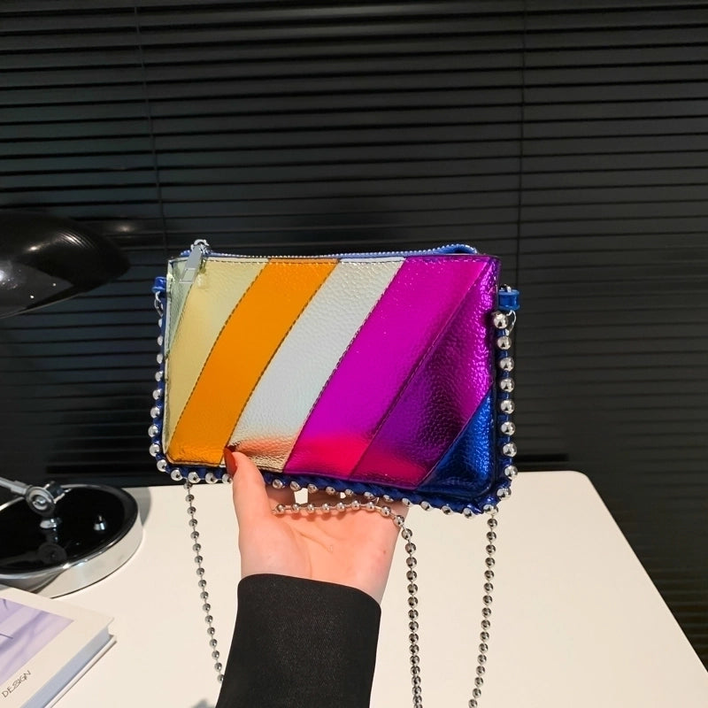 Women's Medium Pu Leather Color Block Basic Vintage Style Flip Cover Crossbody Bag