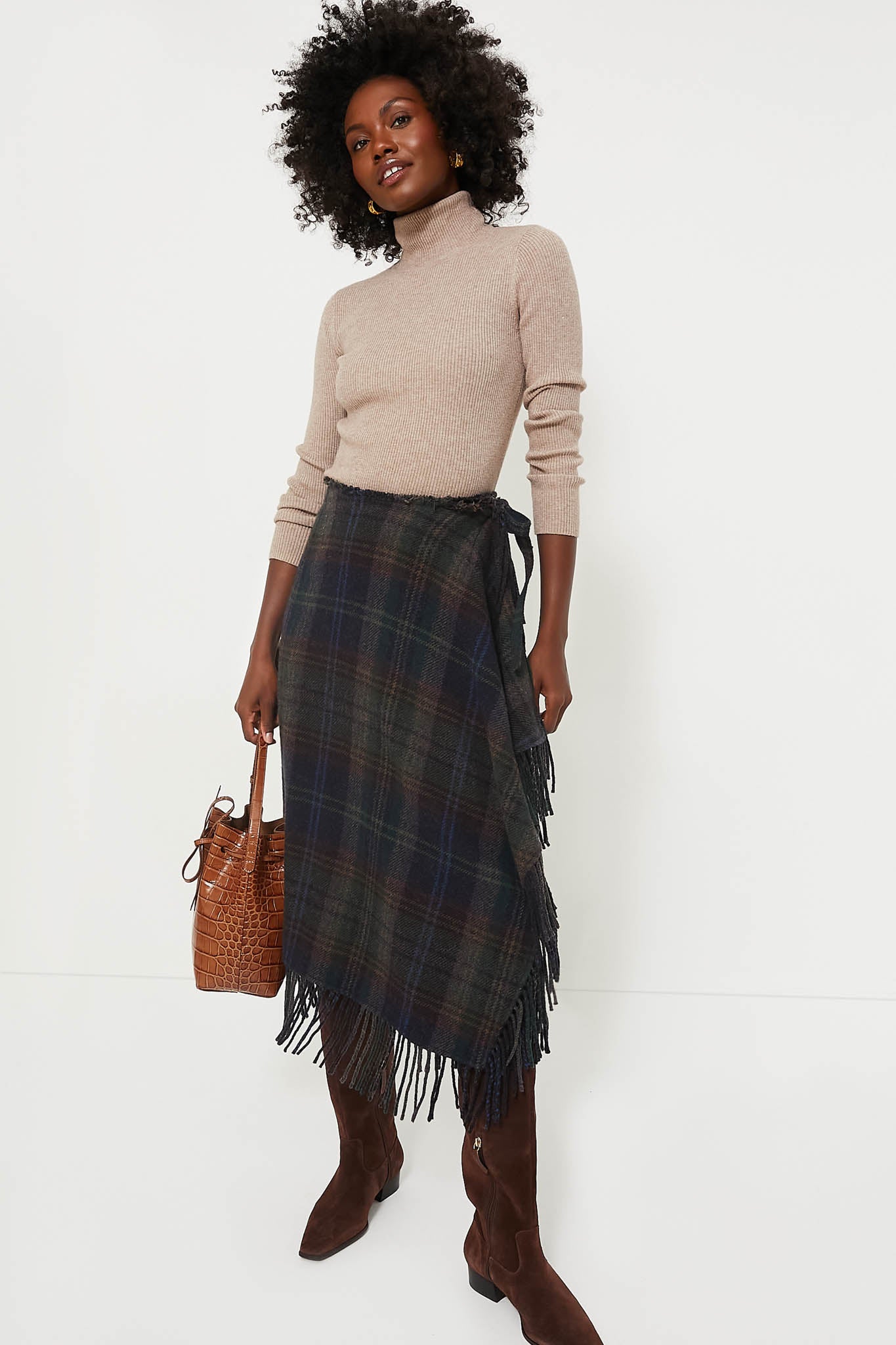 Plaid Multi Wool Blend Leonna Skirt