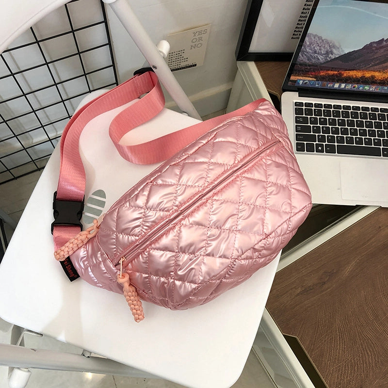 Unisex Streetwear Solid Color Nylon Waist Bags