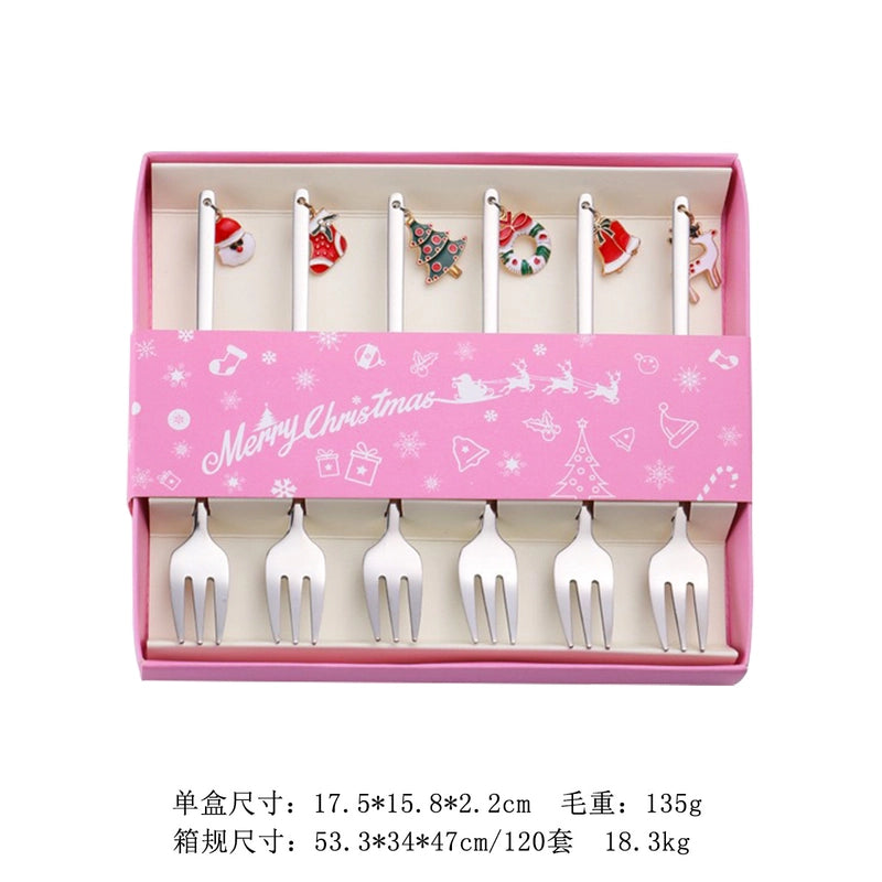 Christmas Cute Cartoon Stainless Steel Tableware 1 Set