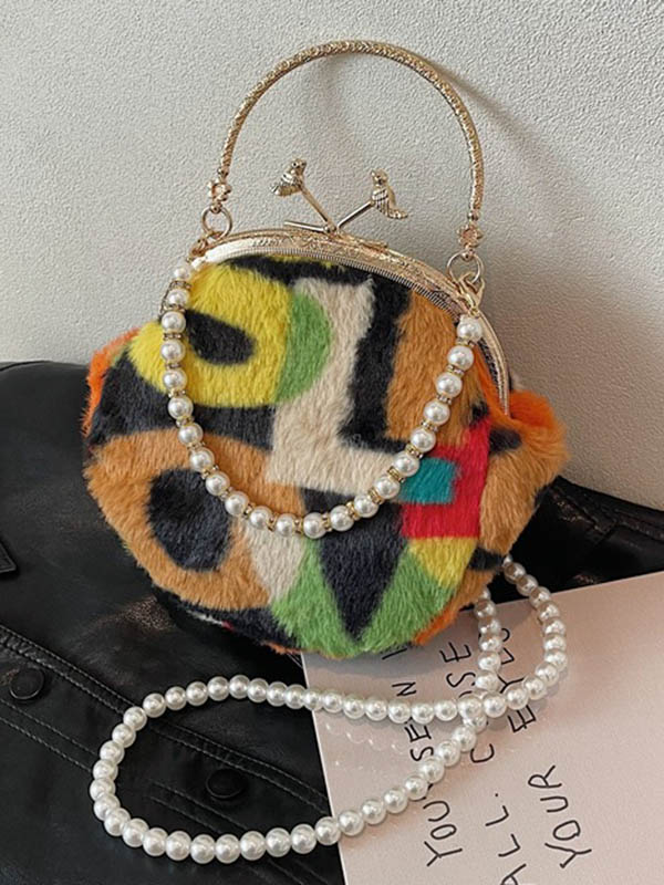 Contrast Color Zipper Crossbody Bags Handbags