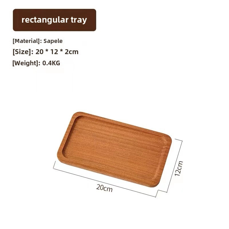 Oval Wooden Tray Solid Wood Rectangular Plate Black Walnut Afternoon Tea Coffee Tray Exquisite Small Tray