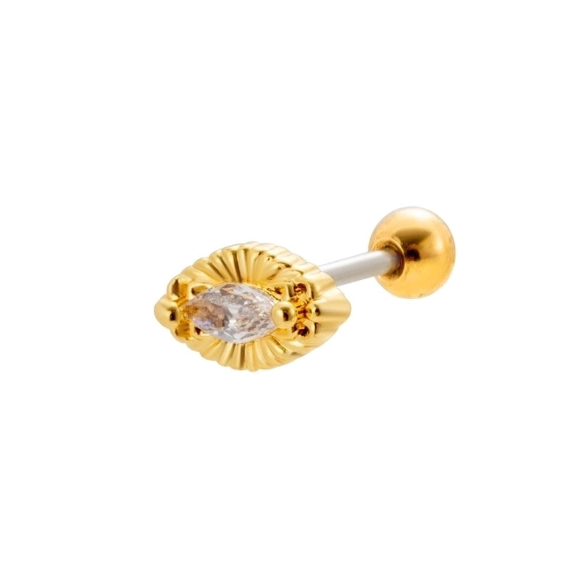 1 Piece Ear Cartilage Rings & Studs Sweet Heart Shape Flower 316L Stainless Steel  Copper Plating Inlay Zircon Ear Cartilage Rings & Studs