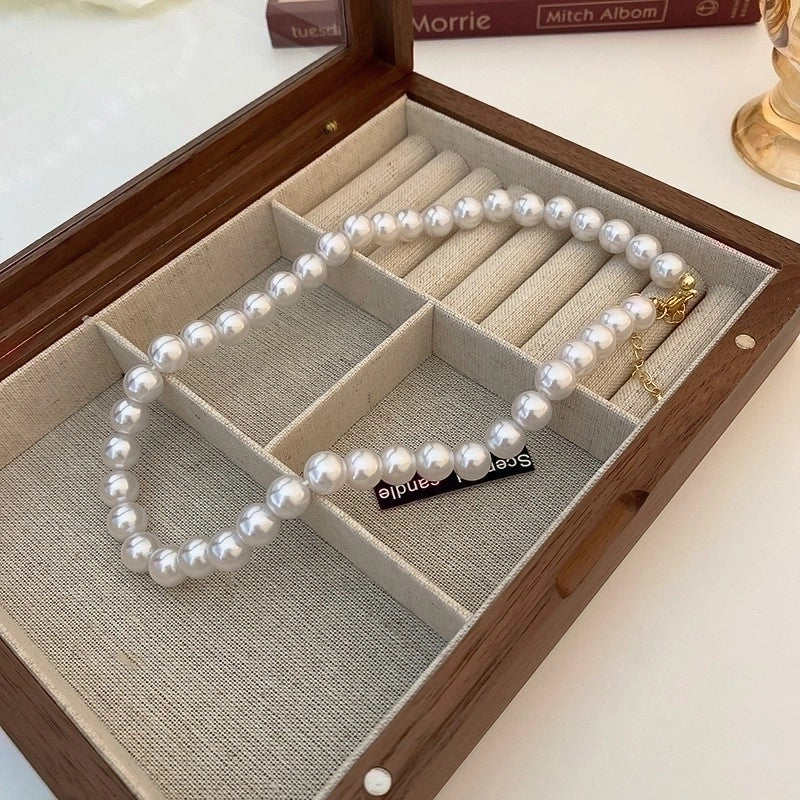 Round Pearl Plating Women's Necklace