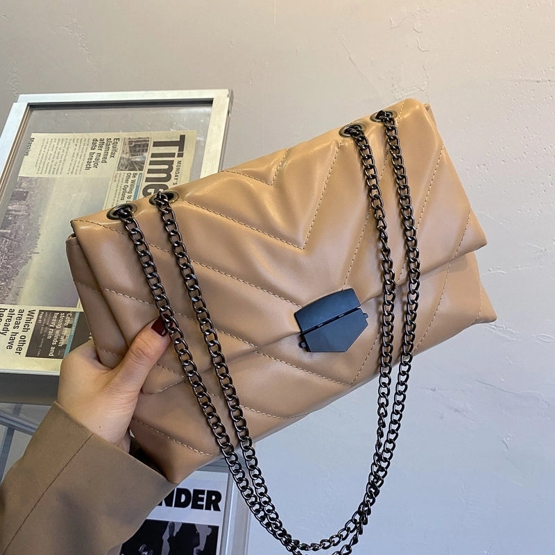 Women's Medium Pu Leather Streetwear Square Bag