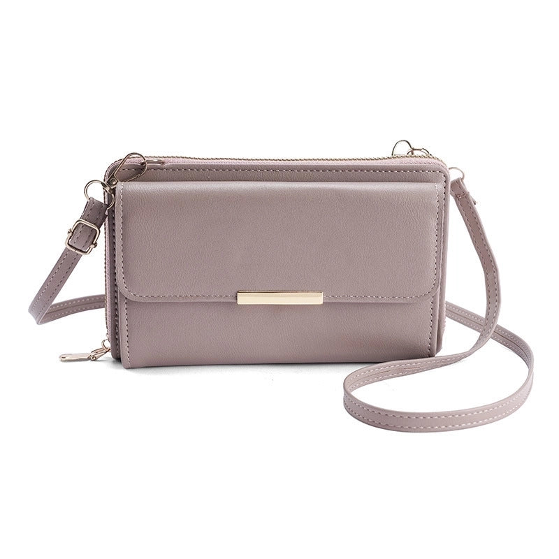 Women's Pu Leather Solid Color Elegant Basic Square Zipper Shoulder Bag Crossbody Bag Coin Purse