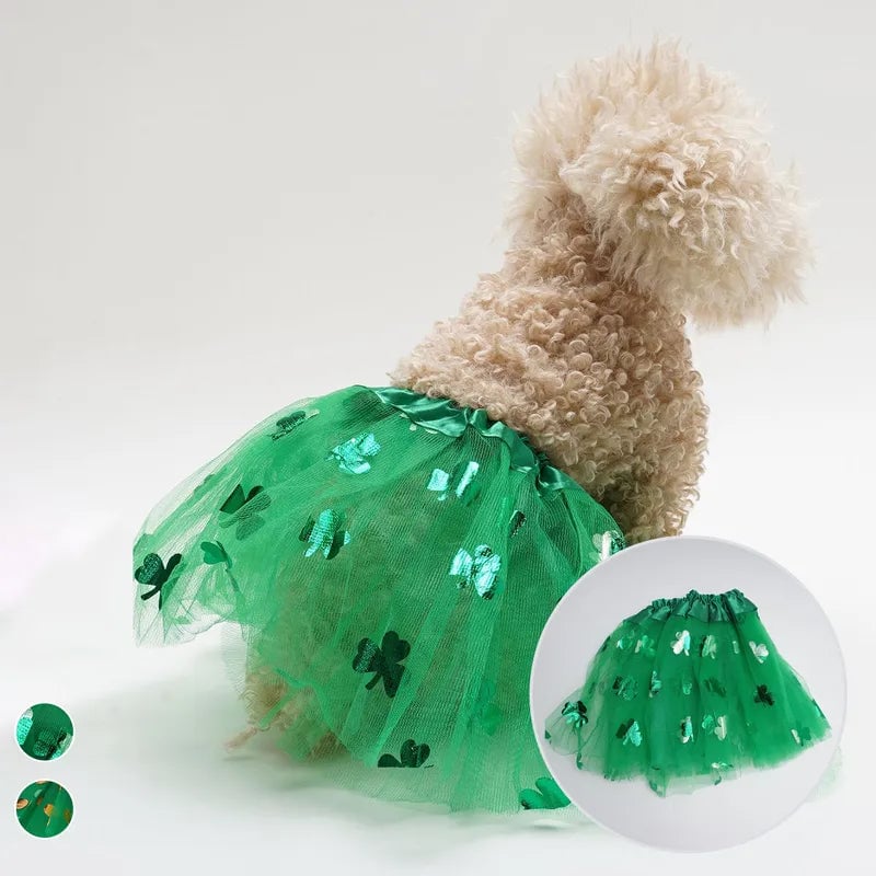 Cute Polyester St. Patrick Shamrock Pet Clothing