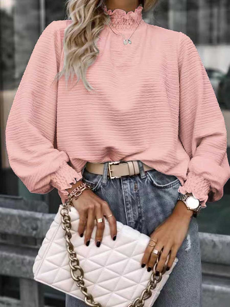 Versatile Loose Solid Color Blouse Shirt