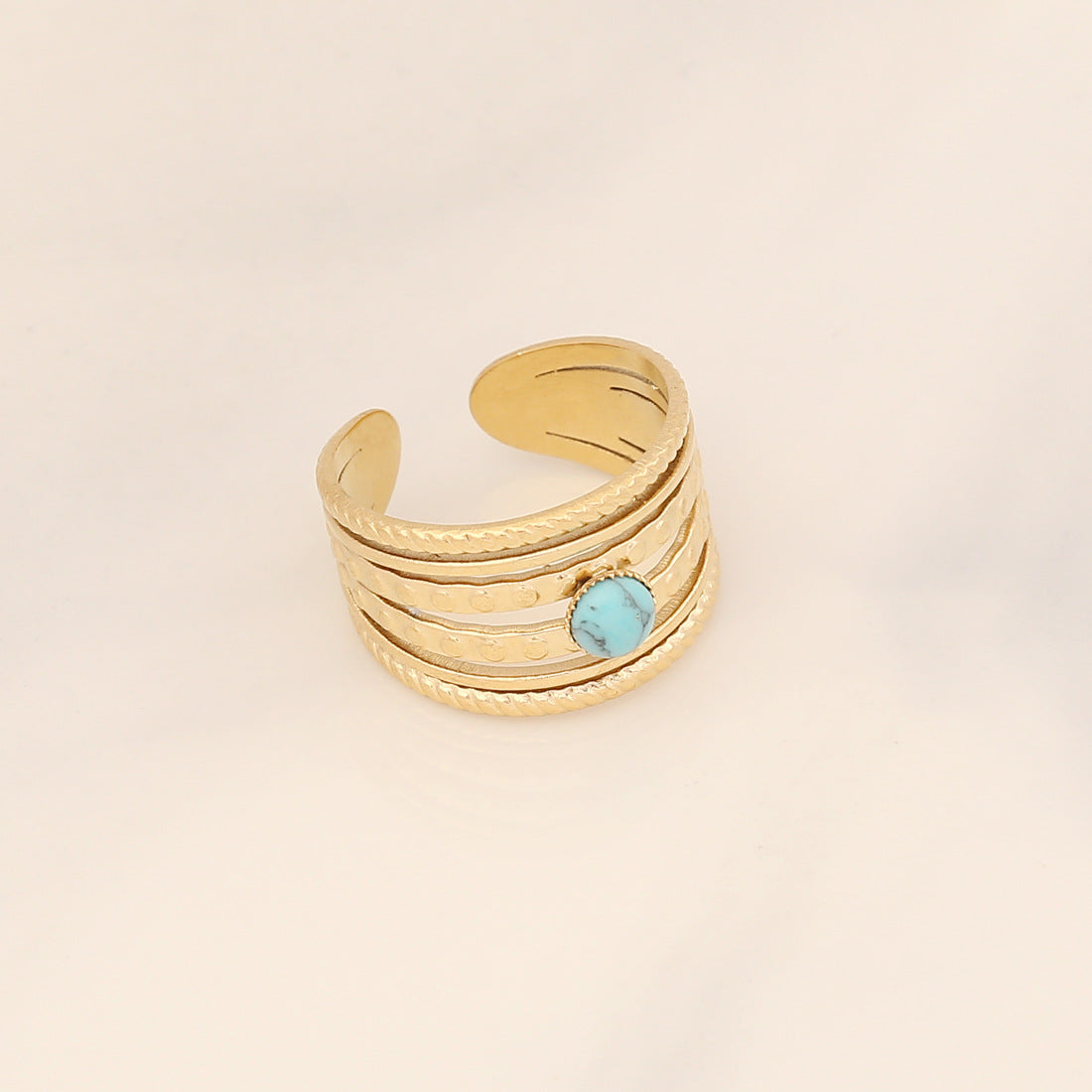 Women IG Style Bowknot Wave Stainless Steel Electroplating Rings