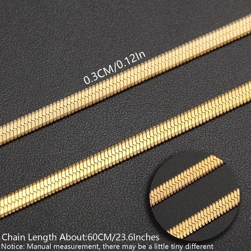 Minimalist Solid Color 304 Stainless Steel White Gold Plated Gold Plated Chain Necklace
