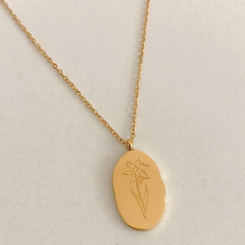 201 Stainless Steel 304 Stainless Steel Minimalist Plating Flower Pendant Necklace