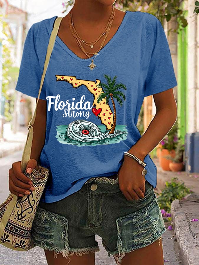 Women's Florida Strong Casual V-Neck T-Shirt