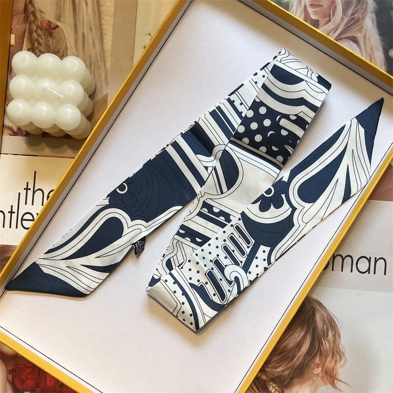 Women's Casual Minimalist Printing Satin Silk Scarf