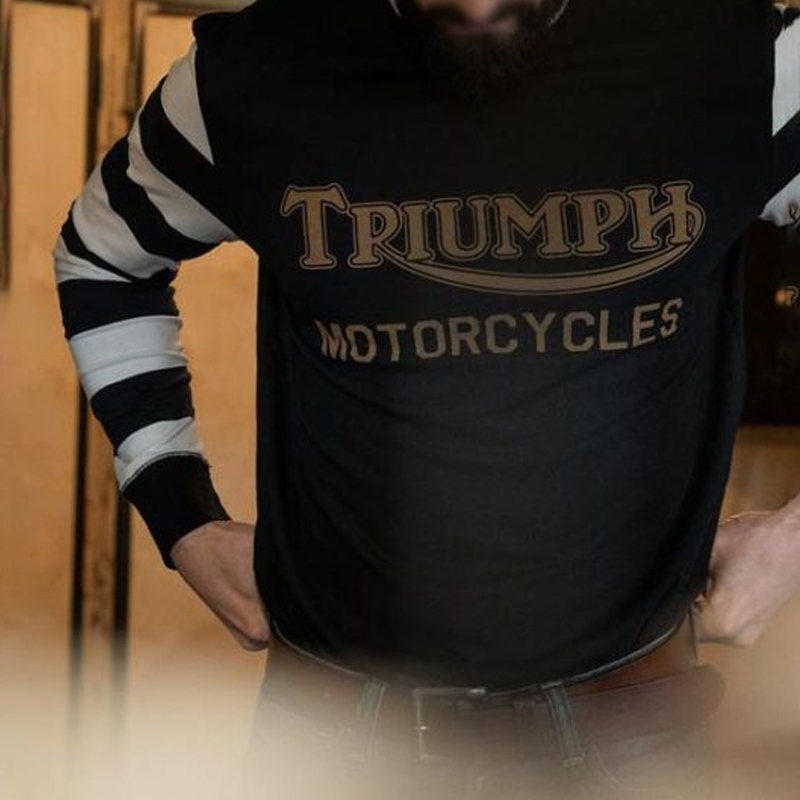 American Letters Stripe Print Long Sleeve Casual T-Shirt