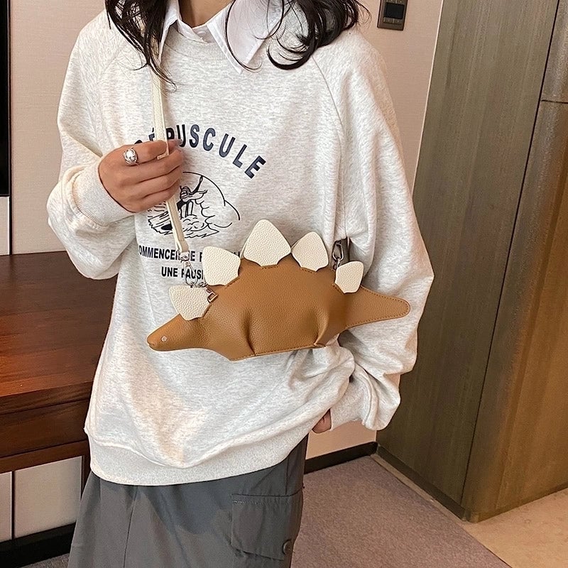 Women's Pu Leather Cartoon Streetwear Sewing Thread Zipper Shoulder Bag Crossbody Bag