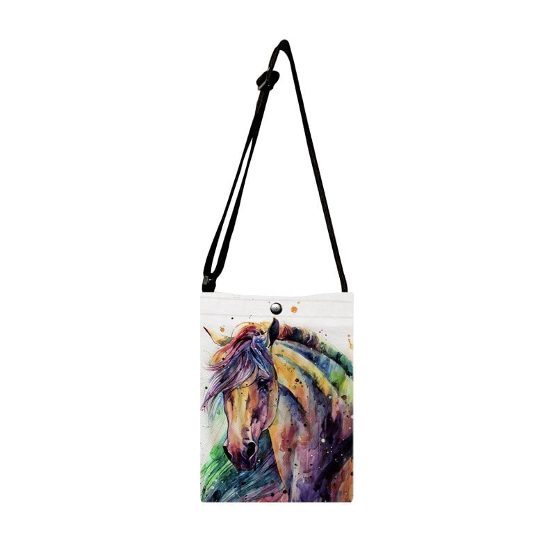 Women's Small Textured Velvet Animal Vacation Classic Style Square Magnetic Buckle Crossbody Bag