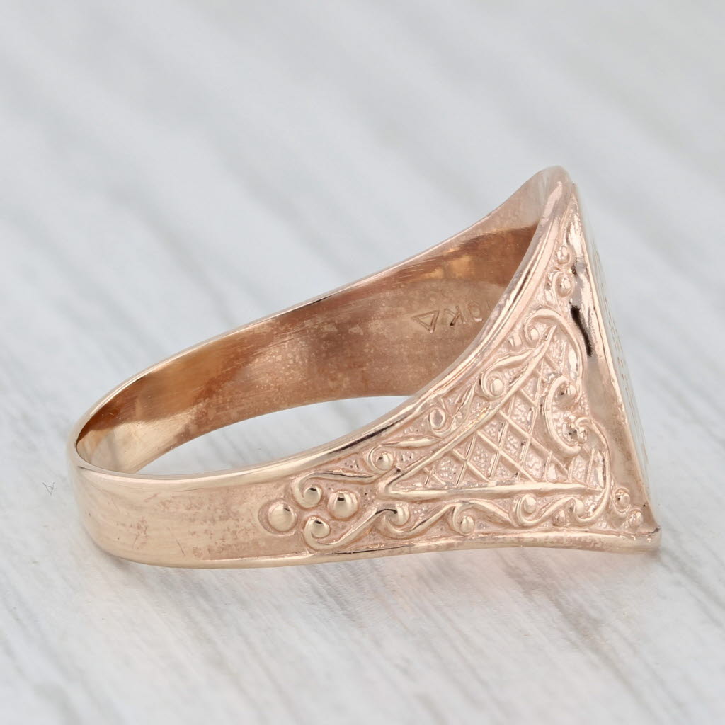 Old English Letter Initial F Signet Ring 10k Rose Gold Size 8