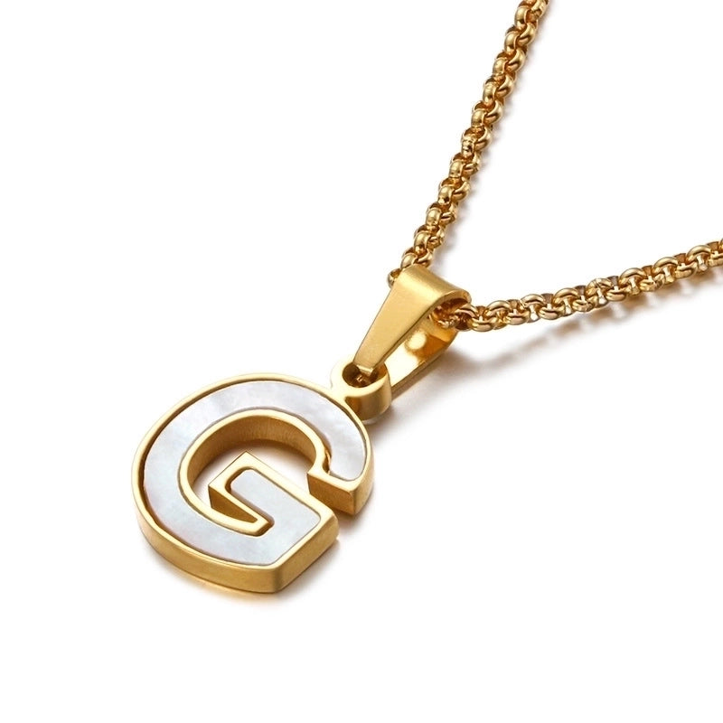 Simple Shell English Letter Titanium Steel Necklace