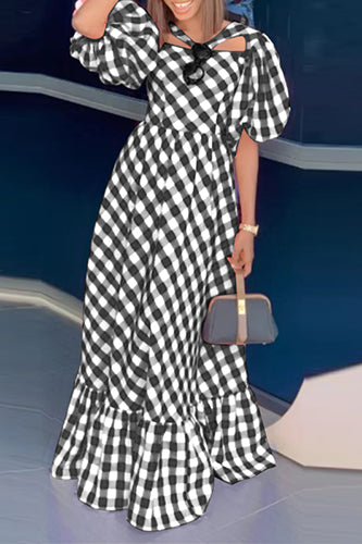 Elegant Hollow Out V-neck Long Maxi Dress