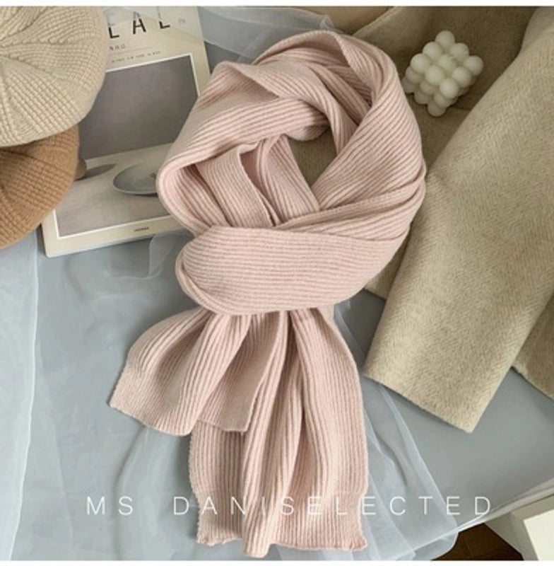 New Scarf Women's Winter Soft Warm Knitted Thickened Instagram Style Fashionable Scarf For Students