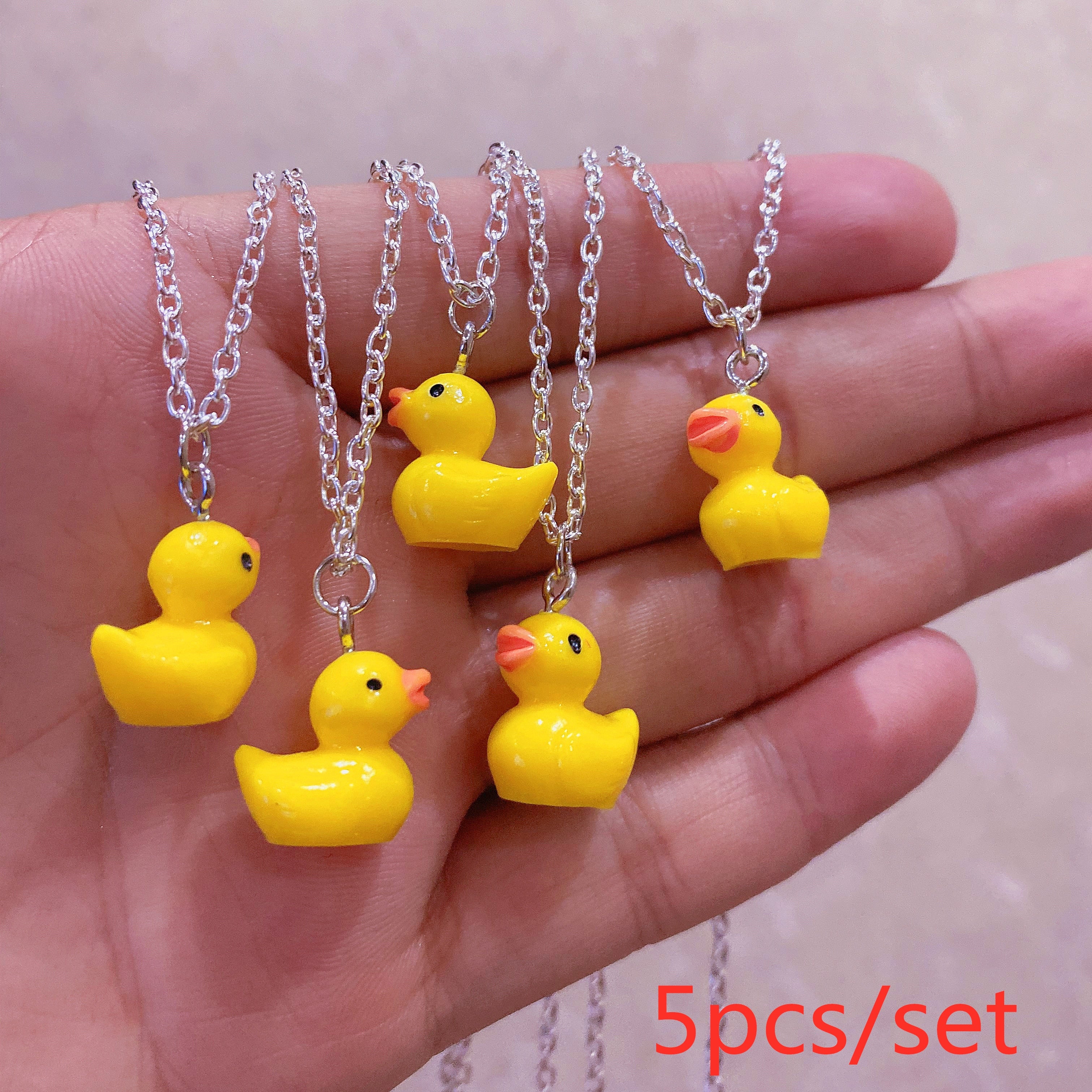 5 Pcs Rubber Ducky Necklace Set