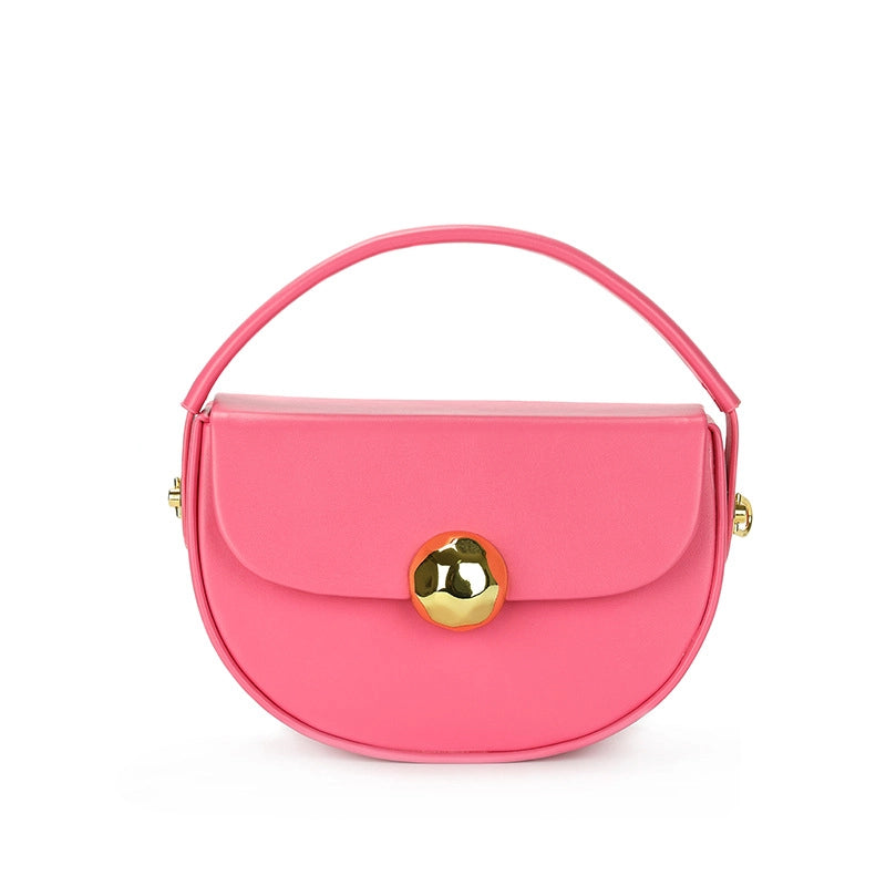 Women's Medium Pu Leather Solid Color Streetwear Flip Cover Underarm Bag