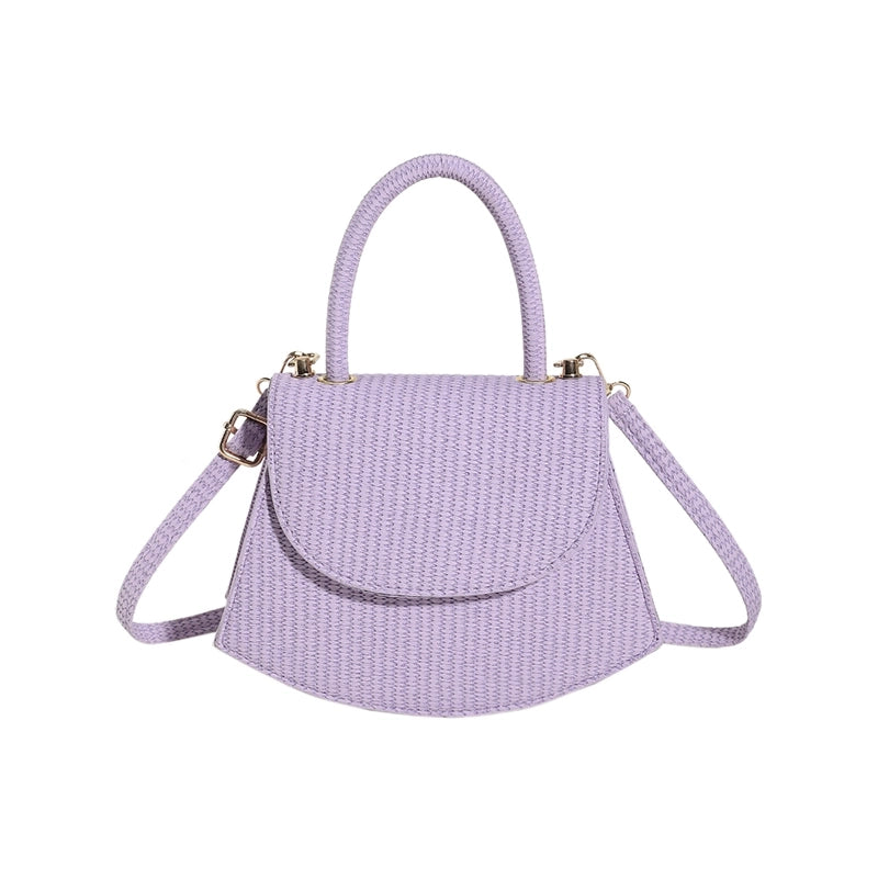 Women's All Seasons Pu Leather Solid Color Classic Style Semicircle Flip Cover Handbag