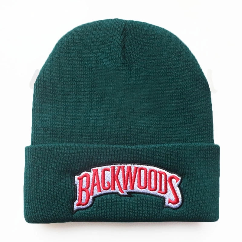 New Autumn And Winter Men's And Women's Warm Wool Hat BACKWOODS Letter Embroidery Men's And Women's Knitted Hat Pullover Hat