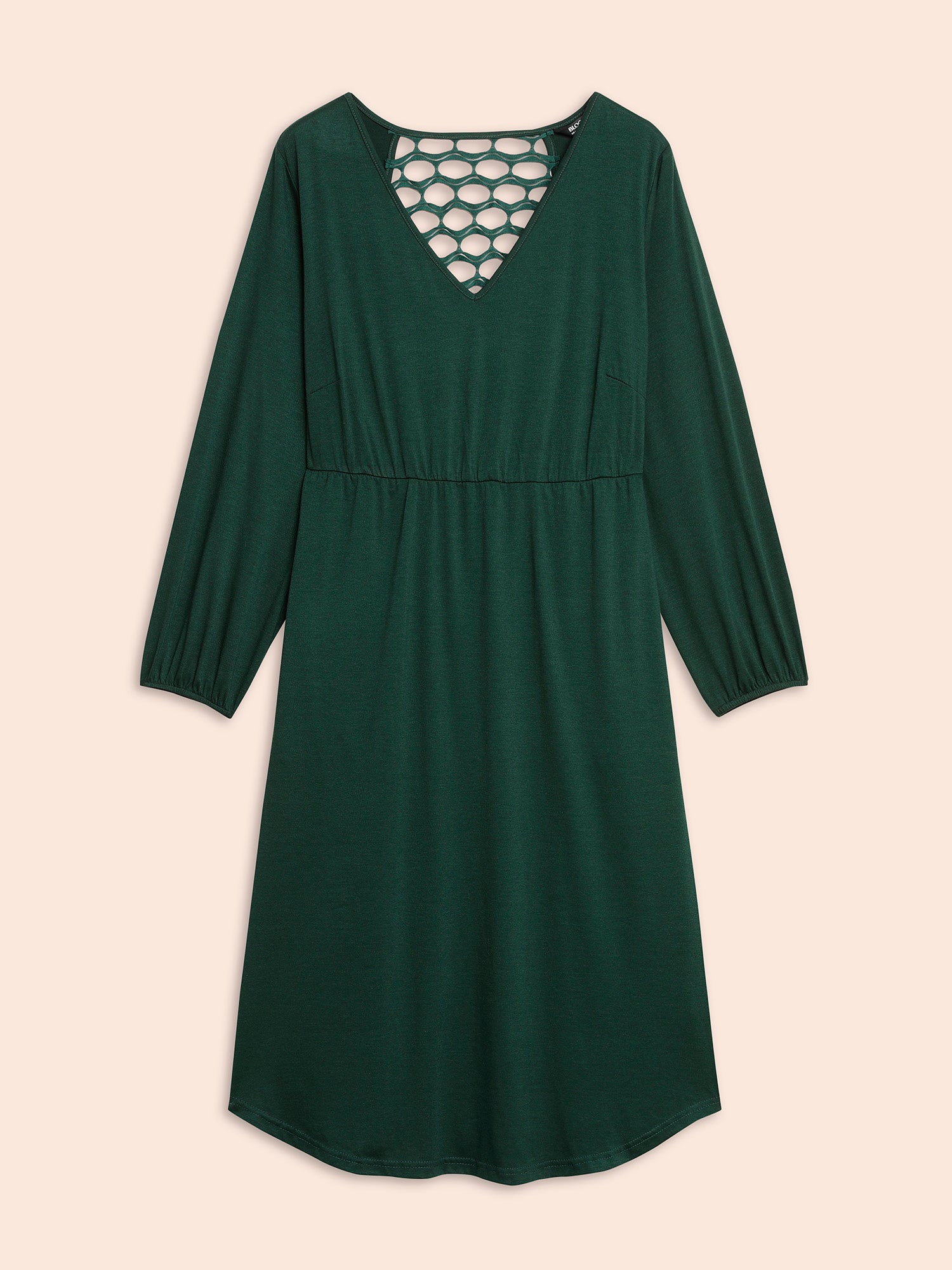 Plain V Neck Backless Dress