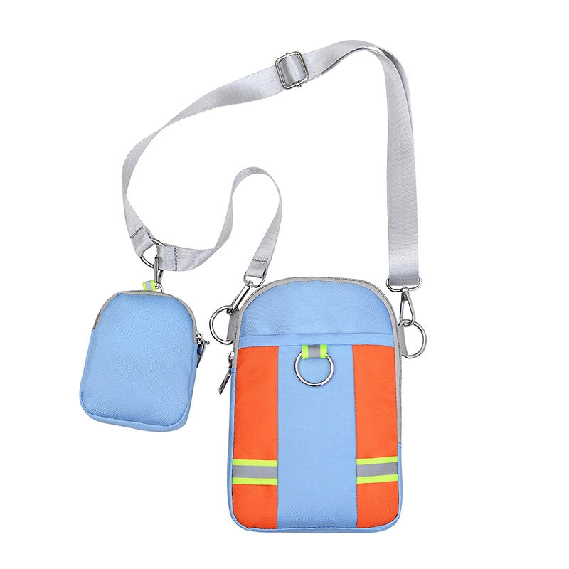Women's Nylon Splicing Classic Style Square Zipper Phone Wallets