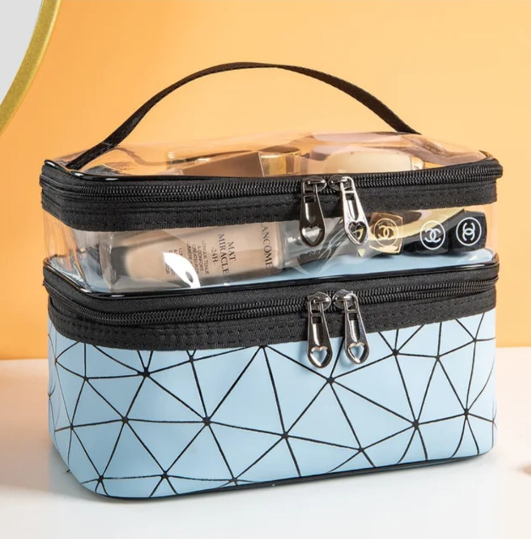 DUAL LAYER CLEAR MAKEUP BAG