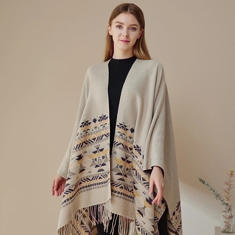 Unisex Ethnic Style Geometric Imitation Cashmere Shawl
