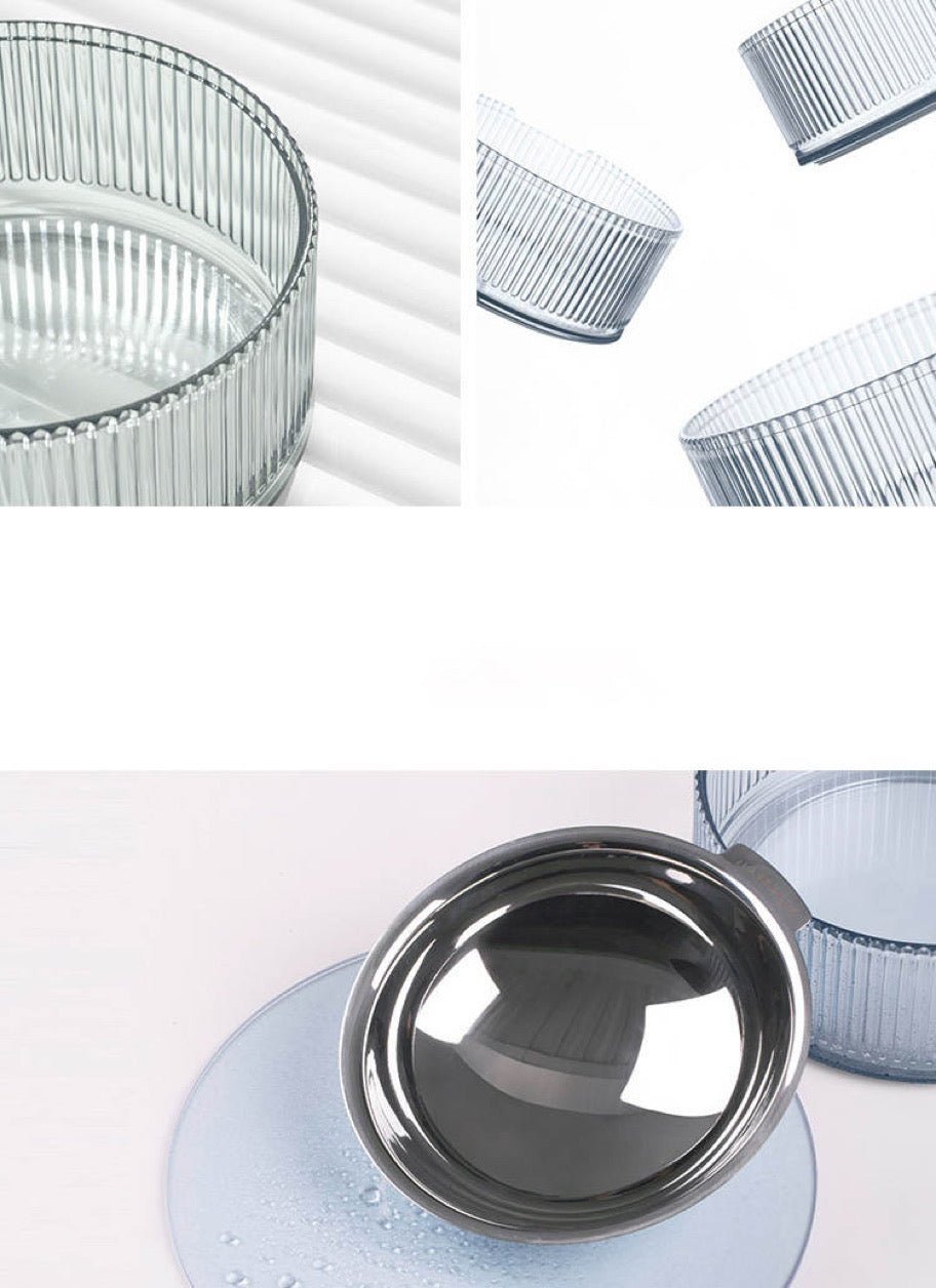 Contemporary Stainless Steel Pet Bowl in Blue
