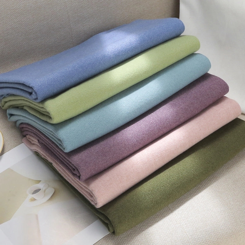 Unisex Retro Preppy Style Solid Color Imitation Cashmere Tassel Scarf