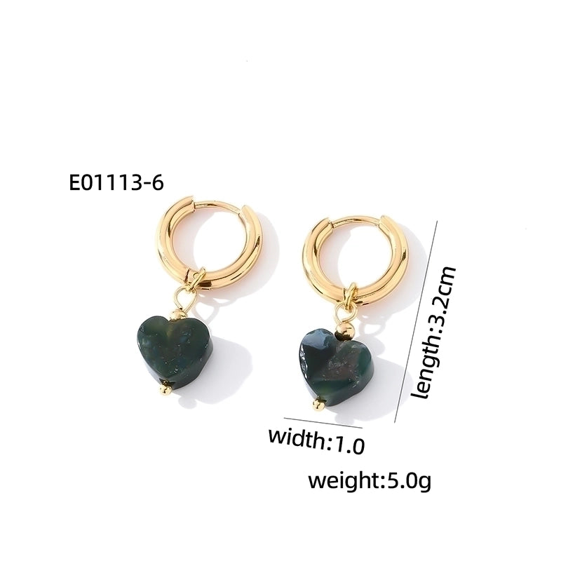 1 Pair Casual Sweet Minimalist Heart Shape Plating 304 Stainless Steel Gold Plated Drop Earrings