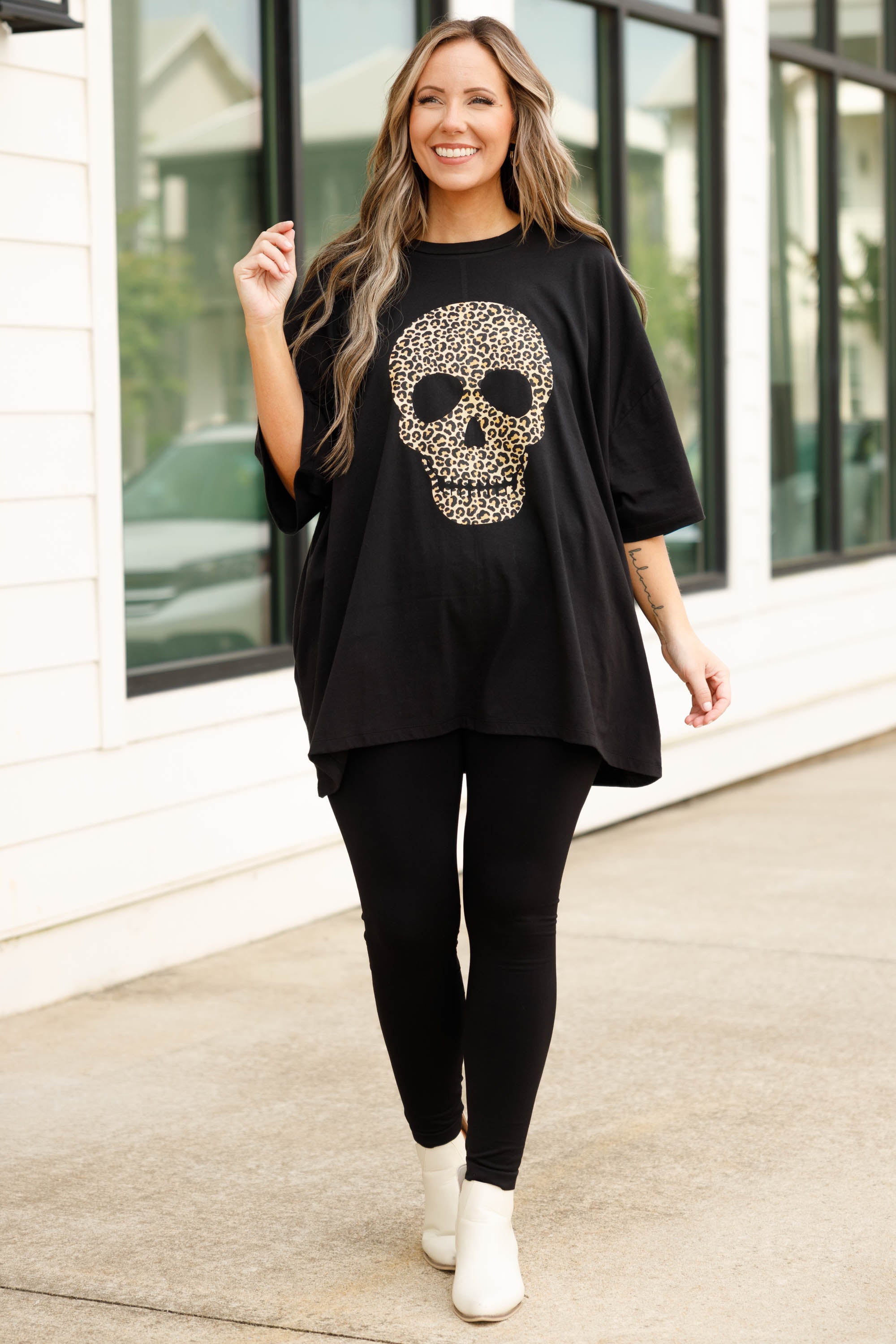 Bone To Be Wild Boyfriend Tee. Black