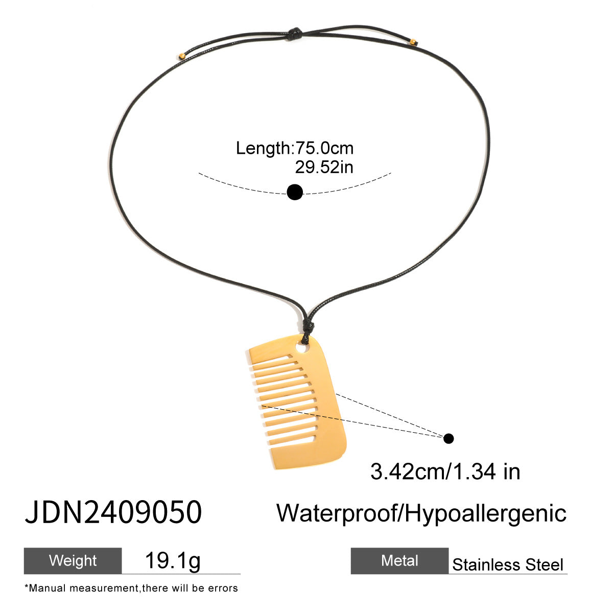 Jie Ding Black Rope Titanium Steel Necklace Niche Design Clavicle Chain Hot Style Stainless Steel
