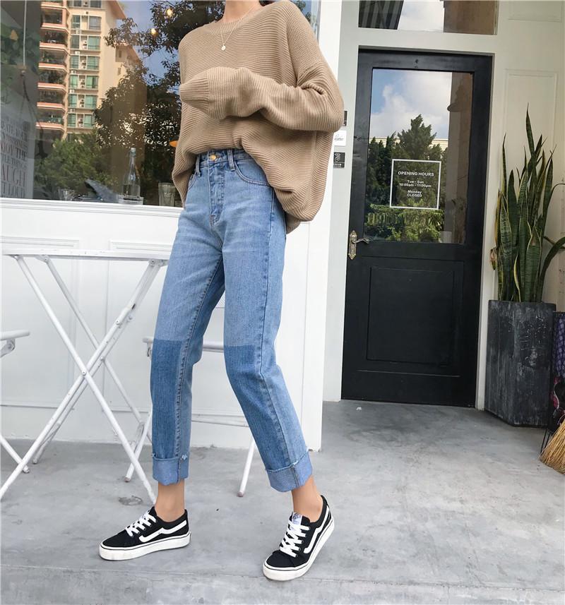 Two Tone High Waisted Jeans