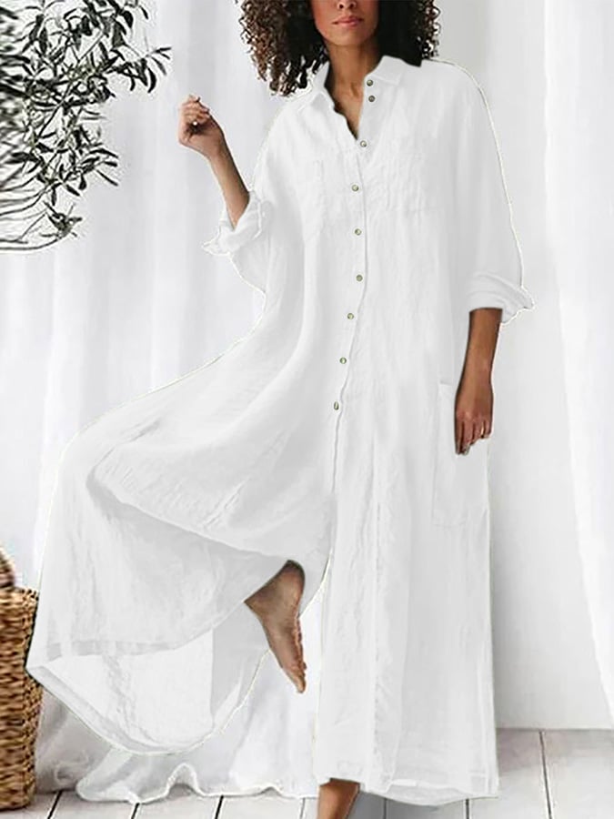 Fashion Casual Loose Long-Sleeved Jumpsuit