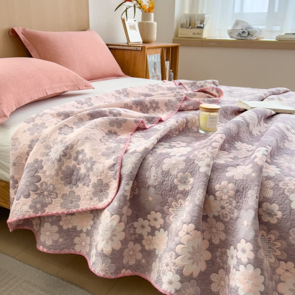 Floral Cotton Gauze Blanket
