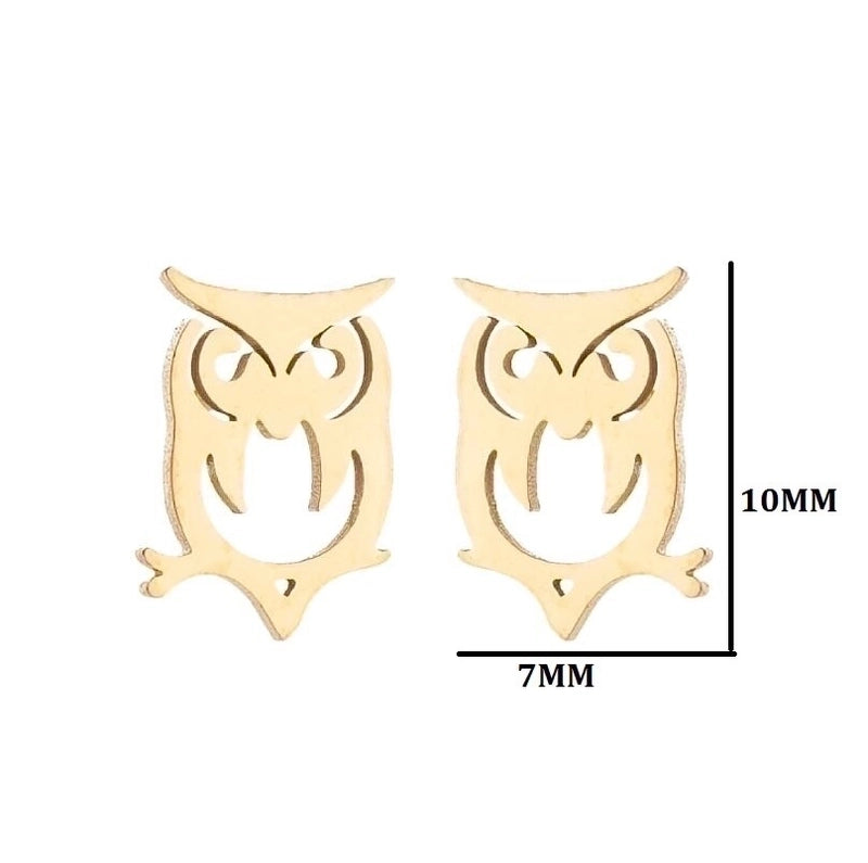 Minimalist Animal 304 Stainless Steel No Inlaid 18K Gold Plated Ear Studs
