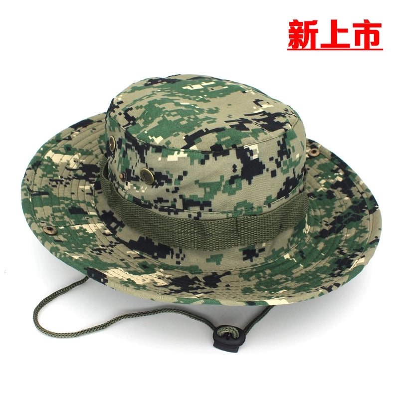 Adults Casual Solid Color Camouflage Flat Eaves Bucket Hat
