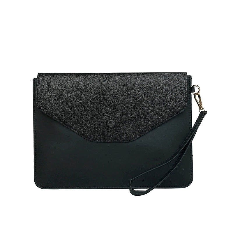 Women's Medium Pu Leather Solid Color Basic Magnetic Buckle Clutch Bag