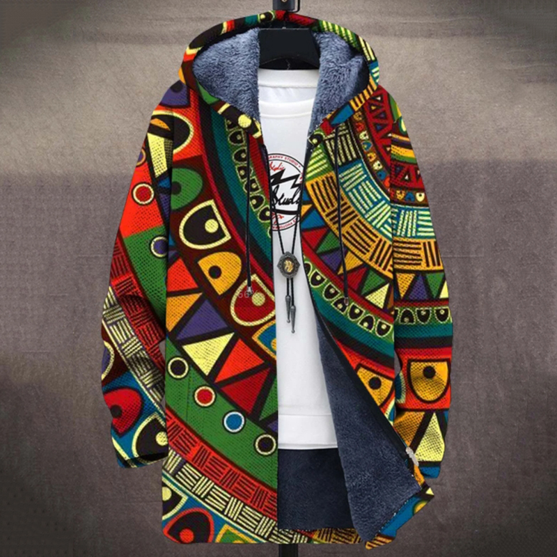 Casual Ethnic Pattern Art Printing Long Sleeved Sweater Coat Cardigan